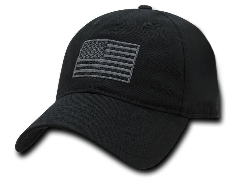 Black USA US American Flag Patch United States America Polo Baseball Cap Dad Hat