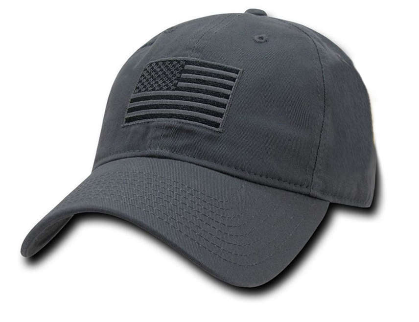 Grey USA American Flag Patch United States America Polo Baseball Cap Dad Hat
