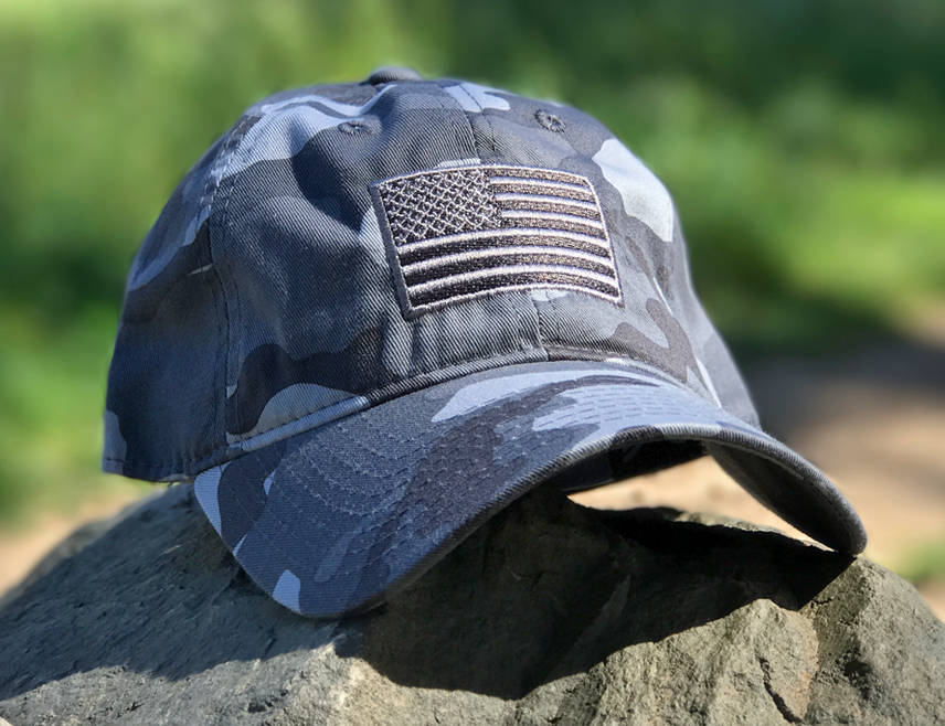 ARMY Grey Camouflage USA American Flag Classic Baseball Cap Patriotic Dad Hat