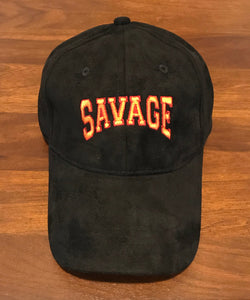 SAVAGE HAT, Drake Tour Revenge font, Soft Suede Black Cap