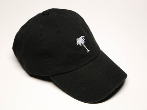 PALM TREE Black Baseball Hat embroidery, Dad cap