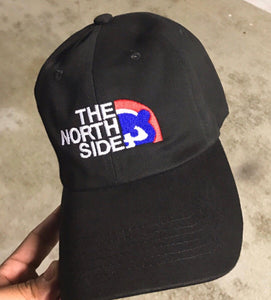 The North Side Cubbies Black Baseball Hat embroidery, Dad cap